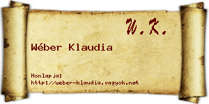 Wéber Klaudia névjegykártya